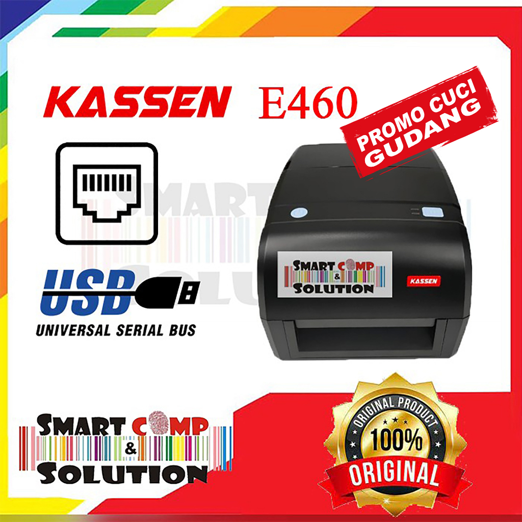 Jual Printer Thermal Label Barcode Multifunctional Kassen E460 USB