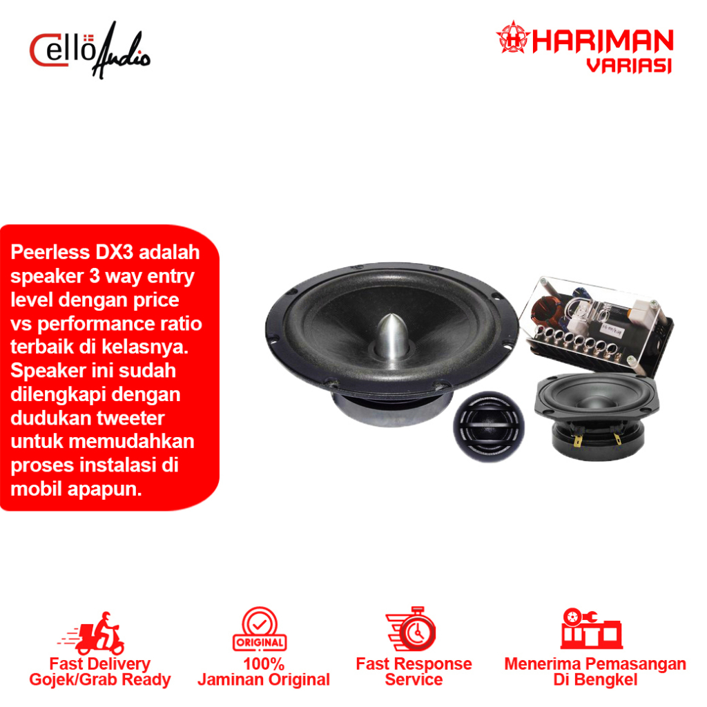 Jual Speaker 3 Way Peerless By Cello Shopee Indonesia