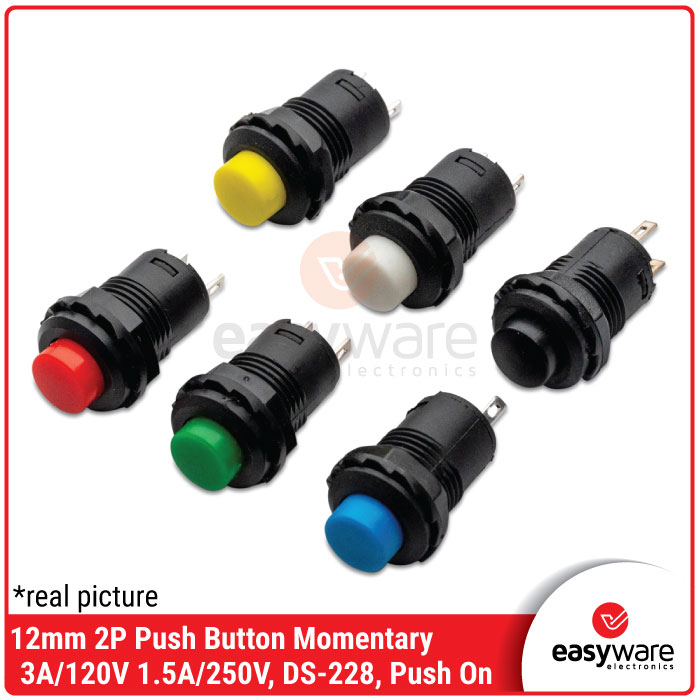 Jual Push Button 12mm Momentary Push On Tombol Saklar 12mm Switch On