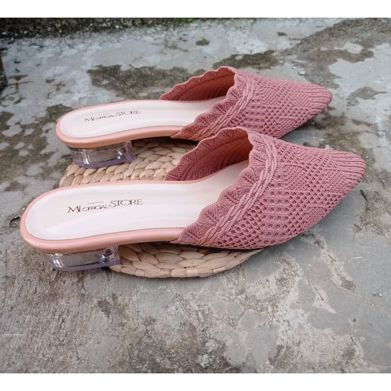 Jual SEPATU SANDAL RAJUT HAK KACA 3CM BIG SIZE 37 45 Shopee Indonesia