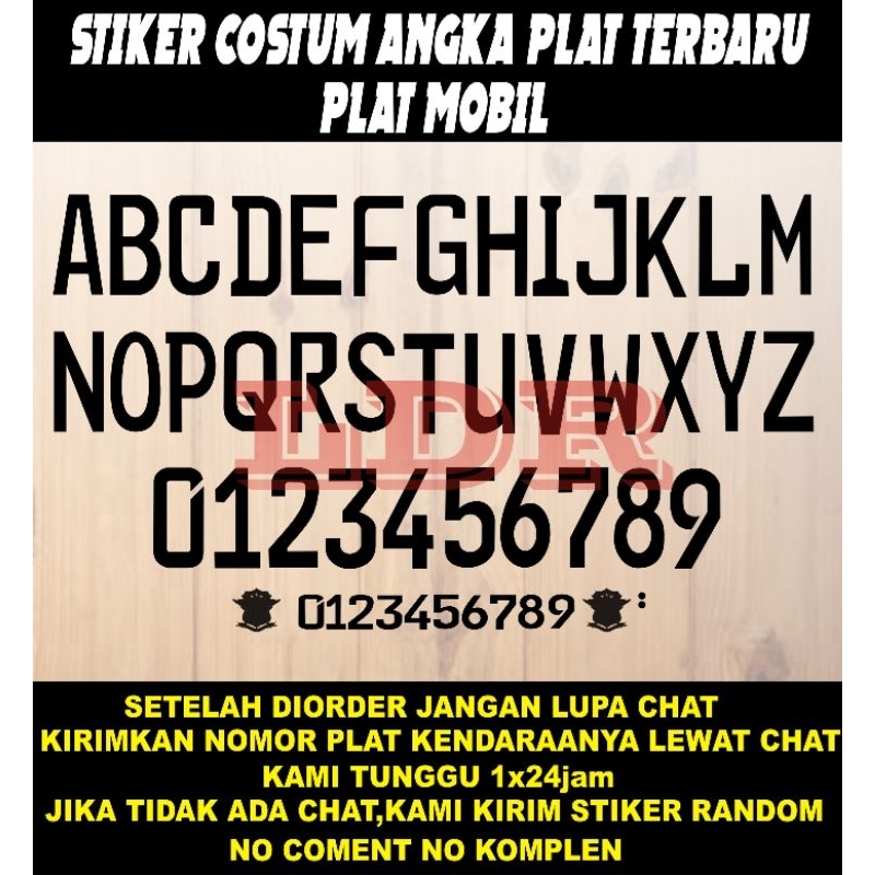 Jual Stiker Cutting Costum Jenis Huruf Dan Nomor Plat Terbaru Mobil