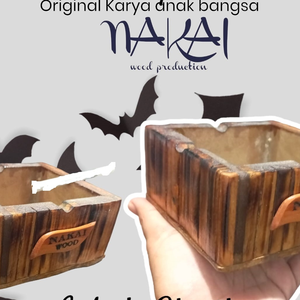 Jual ASBAK KAYU ASBAK ROKOK KAYU UNIK SOUVENIR ASBAK MURAH ASBAK LACI