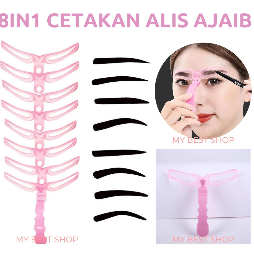 Jual CSG863 Cetakan Alis 8 IN 1 Wanita Eyebrow Template Delapan Model