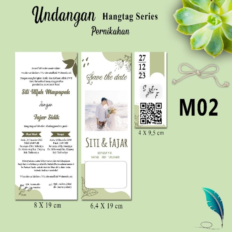 Jual Undangan Pernikahan Hangtag Tali Rami Murah Hang Tag Nikah Unik