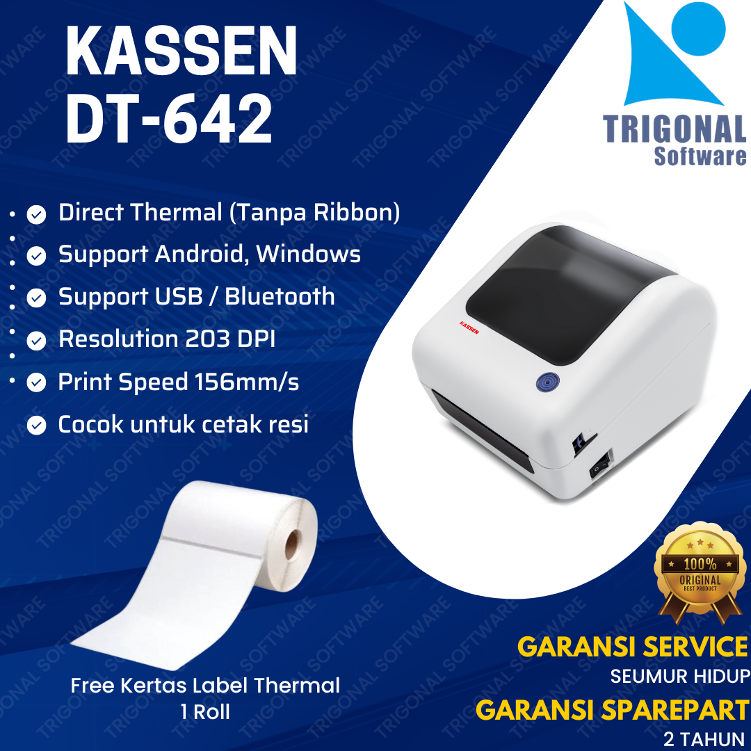 Jual Printer Barcode Kassen Dt Cetak Stiker Label Thermal Usb