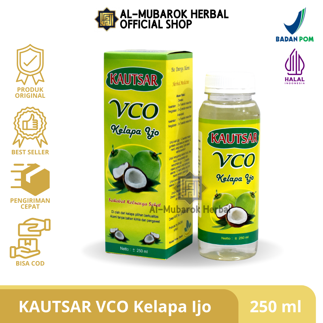 Jual KAUTSAR VCO Minyak Kelapa Ijo Virgin Cococnut Oil 250ml Minyak