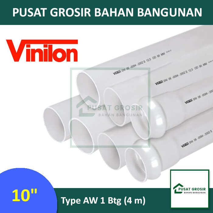 Jual Pipa PVC 10 AW Merek Vinilon 10inch AW Per Batang 4m Shopee