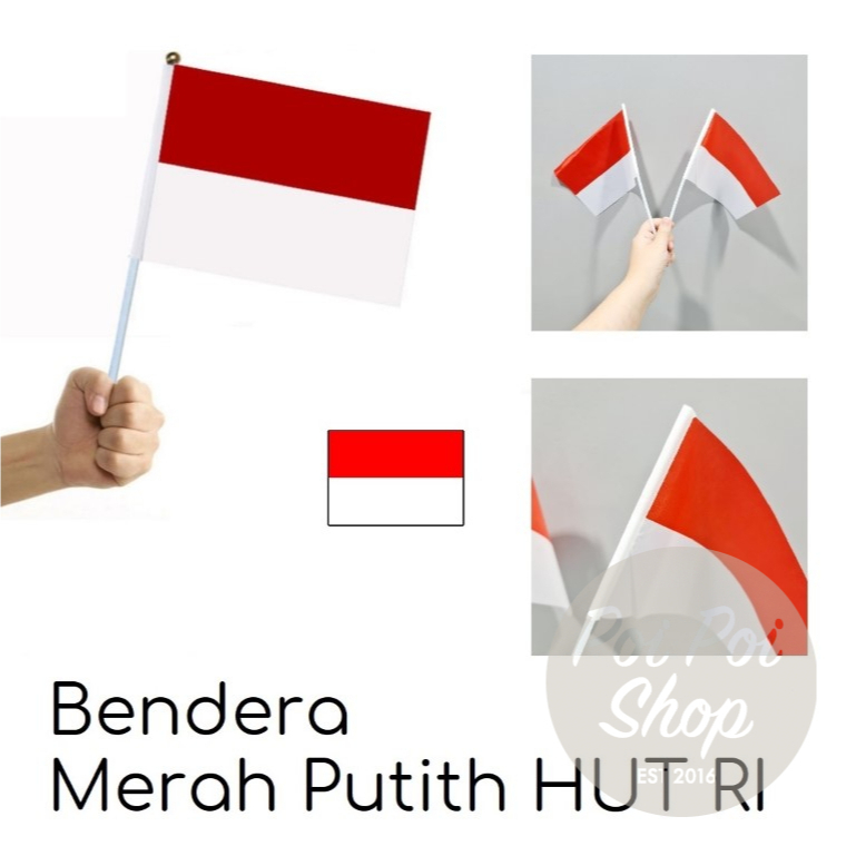 Jual Bendera Pawai Merah Putih Gagang Plastik 17 Agustus Perlengkapan