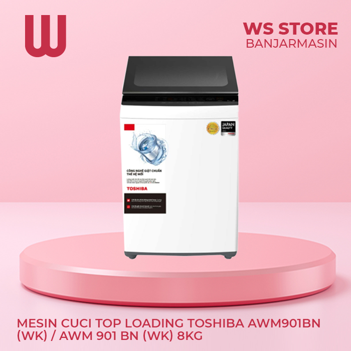 Jual MESIN CUCI TOP LOADING TOSHIBA AWM901BN WK AWM 901 BN WK 8KG