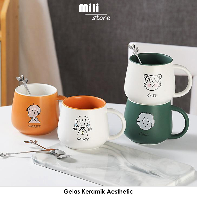 Jual Gelas Keramik Aesthetic Gelas Korea Lucu Mug Cangkir Gelas Cangkir