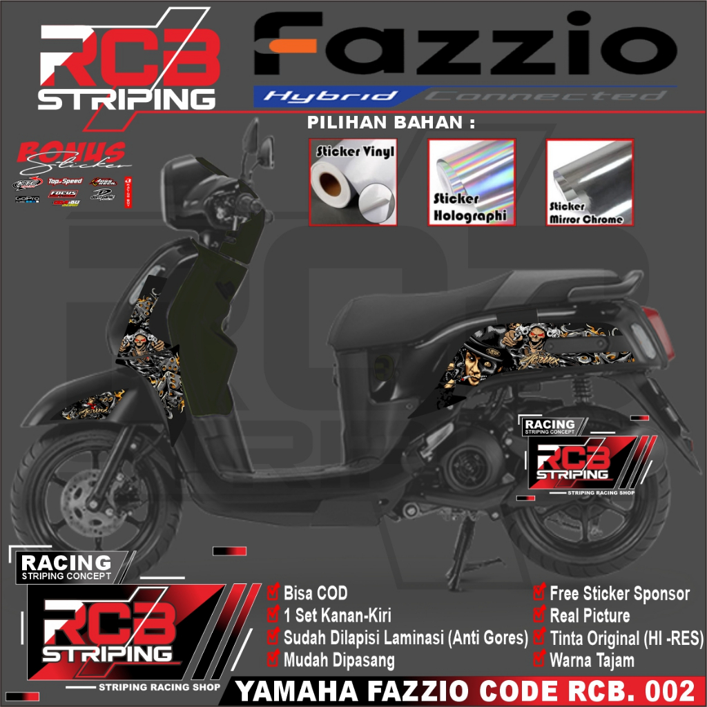 Jual Sticker Striping Variasi Yamaha Fazzio 125 Yamaha Fazzio Hybrid