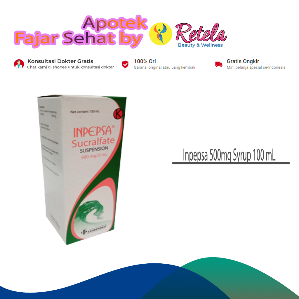 Jual INPEPSA 500 MG SIRUP 100 ML SUCRALFATE OBAT MAAG PENCERNAAN