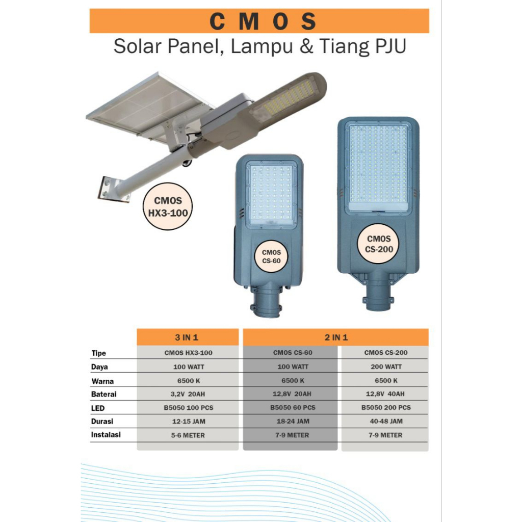 Jual Lampu Jalan PJU Solar Cell 100W Lampu Jalan 2in1 Tenaga Surya 100