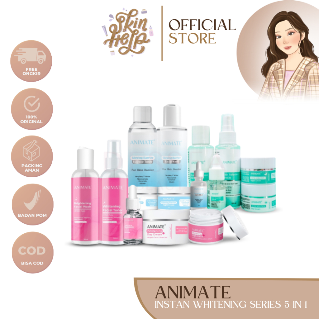 Jual Free Pouch Animate Instant Whitening Series In Acne Solution