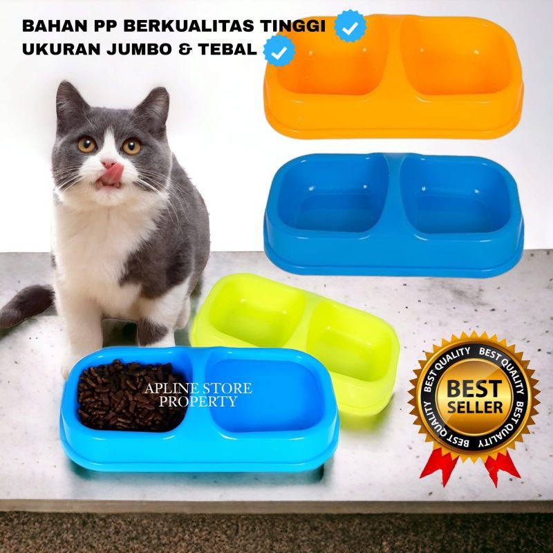 Jual TEMPAT MAKAN MINUM KUCING ANJING PET BOWL DOUBLE KOTAK JUMBO