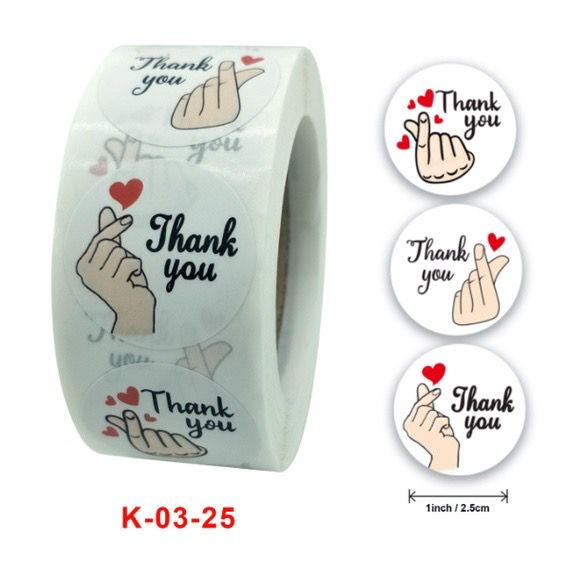 Jual Pcs Roll Stiker Terima Kasih Sticker Thank You Shopee