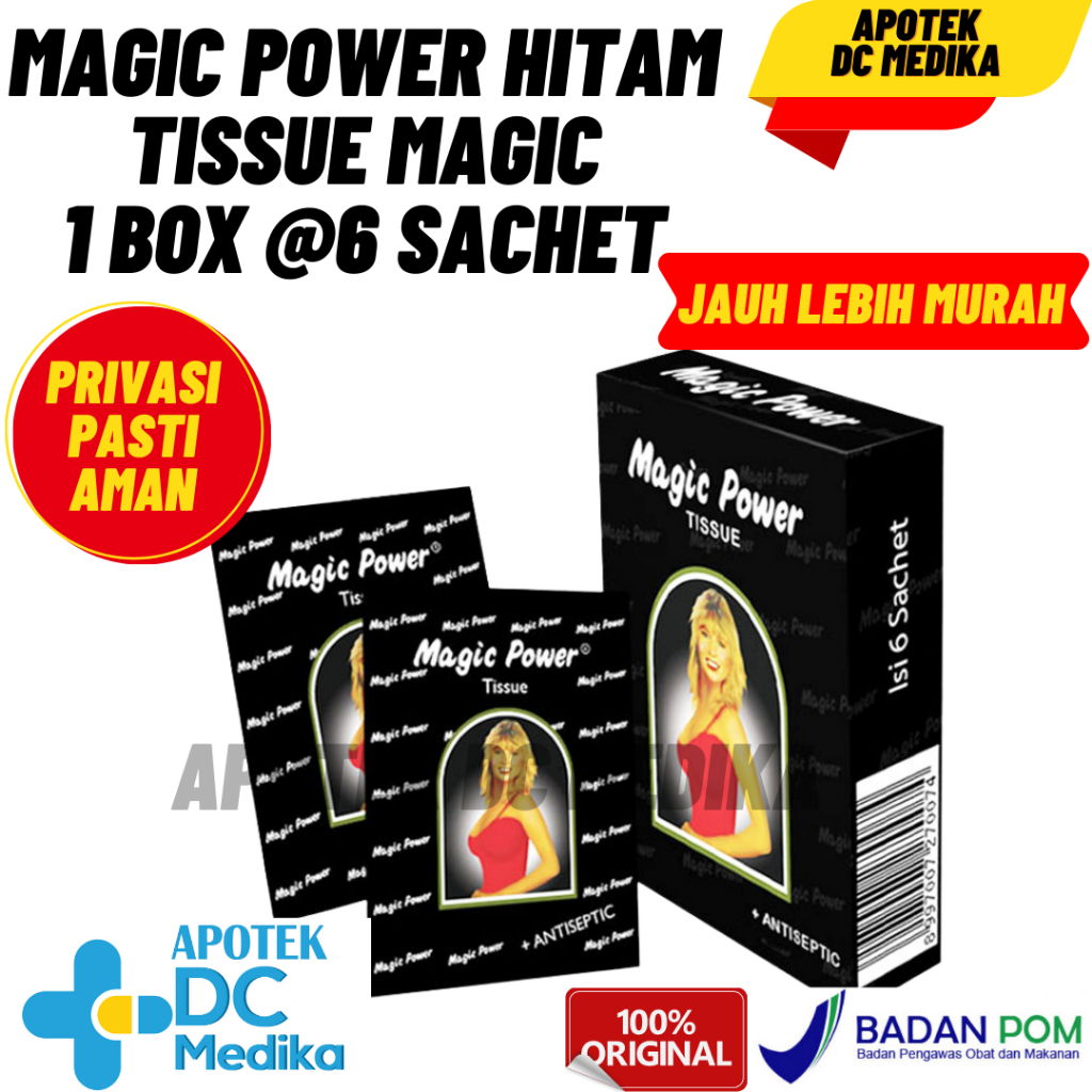 Jual Magic Power Hitam 6 Sachet Tissue Magic Shopee Indonesia