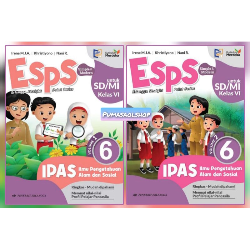 Jual ESPS IPAS SD MI KELAS 6 VOLUME 1 DAN 2 KURIKULUM MERDEKA ERLANGGA