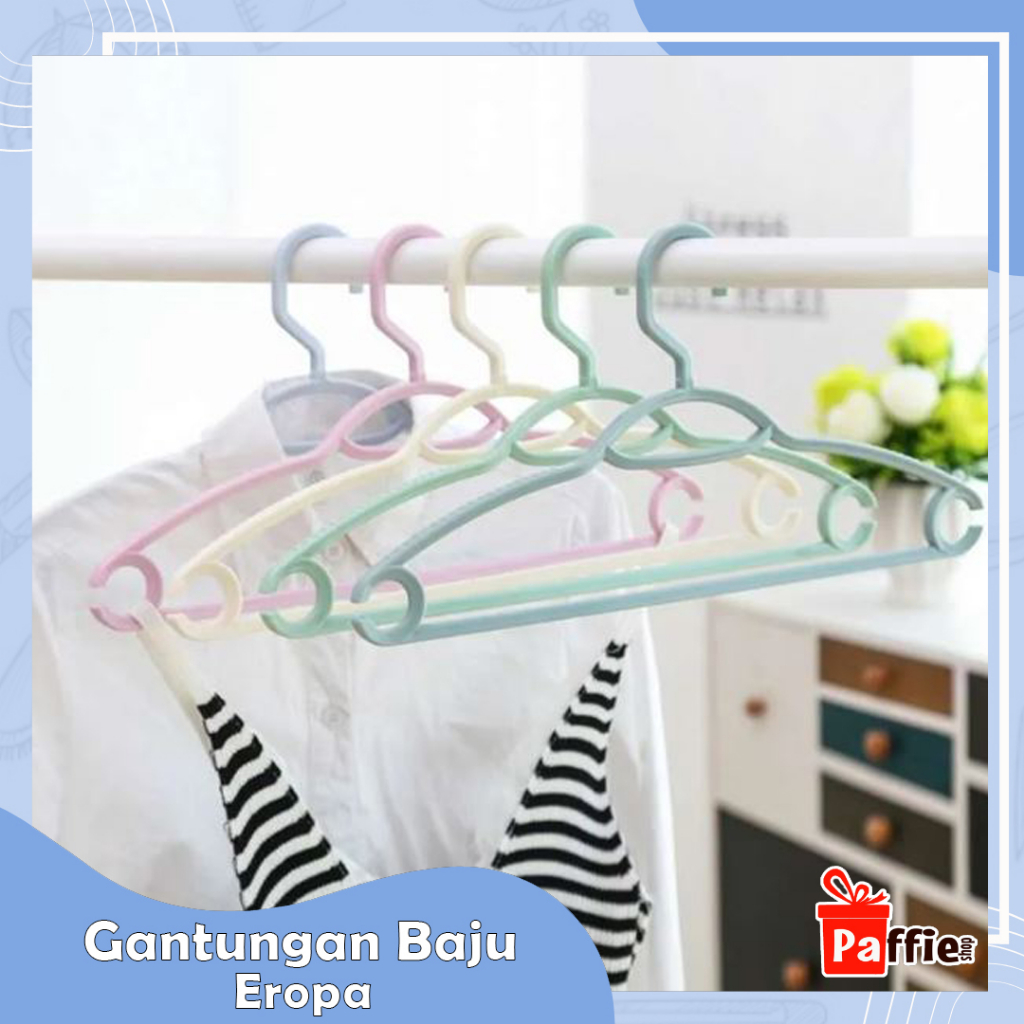 Jual Gantungan Baju Eropa Modern Plastik Anti Slip Seamless Hanger