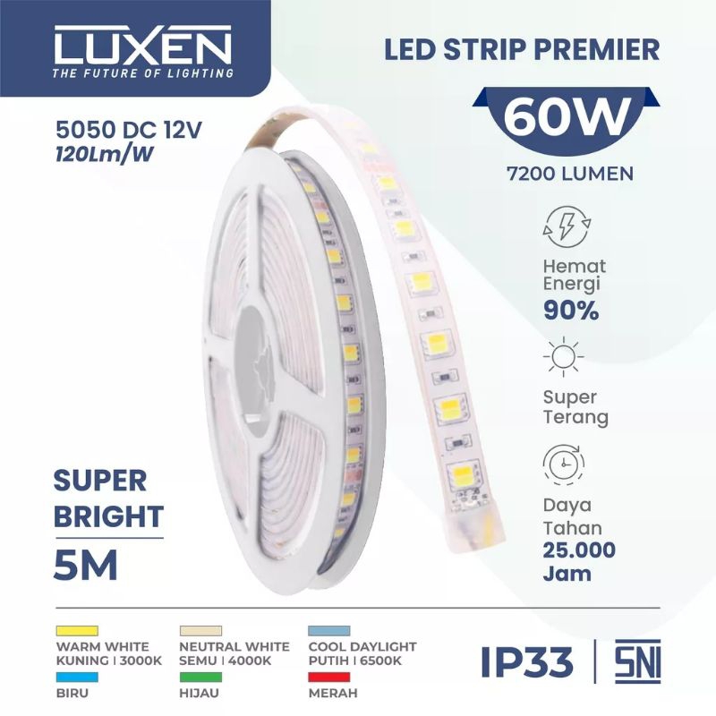 Jual Luxen Lampu Led Strip Premier Dc V W Luxen Meter Super