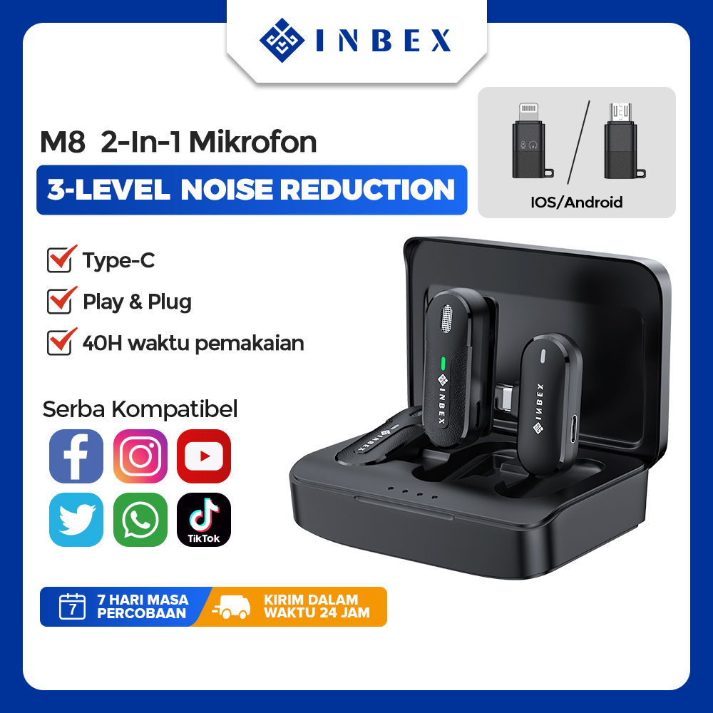 Jual INBEX Wireless Microphone Lavalier Microphone Bluetooth Youtuber