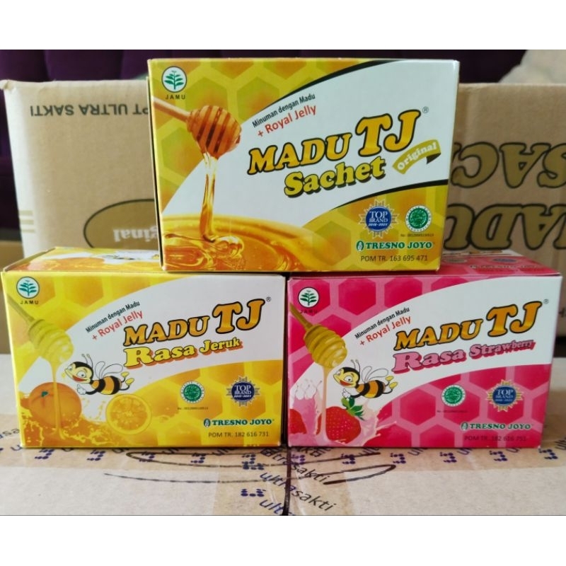 Jual Madu TJ Sachet 1box Isi 12Sachet 20g Rasa Original Jeruk