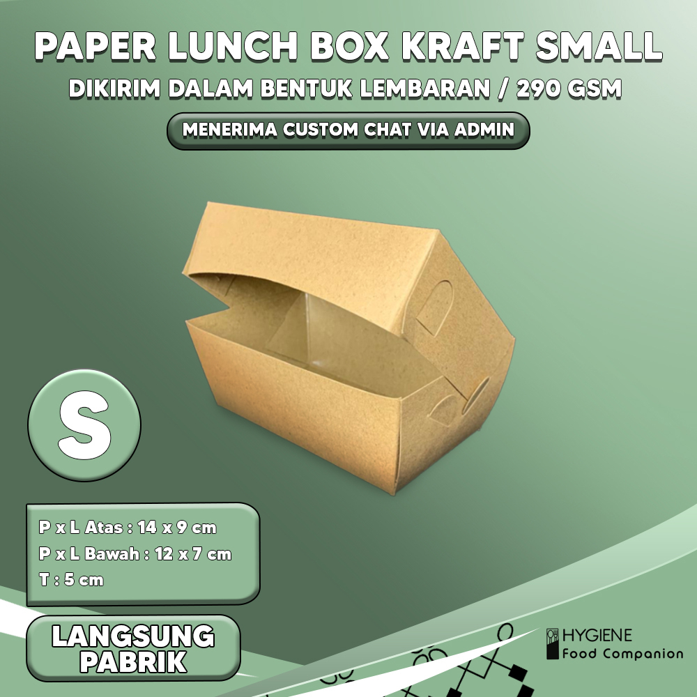 Jual PAPER LUNCH BOX UKURAN SMALL LUNCH BOX PAPER S TEBAL LAMINASI