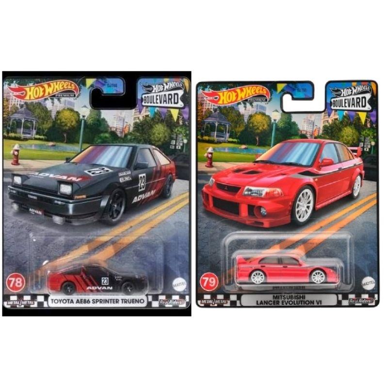 Jual HOT WHEELS BOULEVARD MIX R MITSUBISHI LANCER EVOLUTION VI 6 TOYOTA AE86 SPRINTER TRUENO
