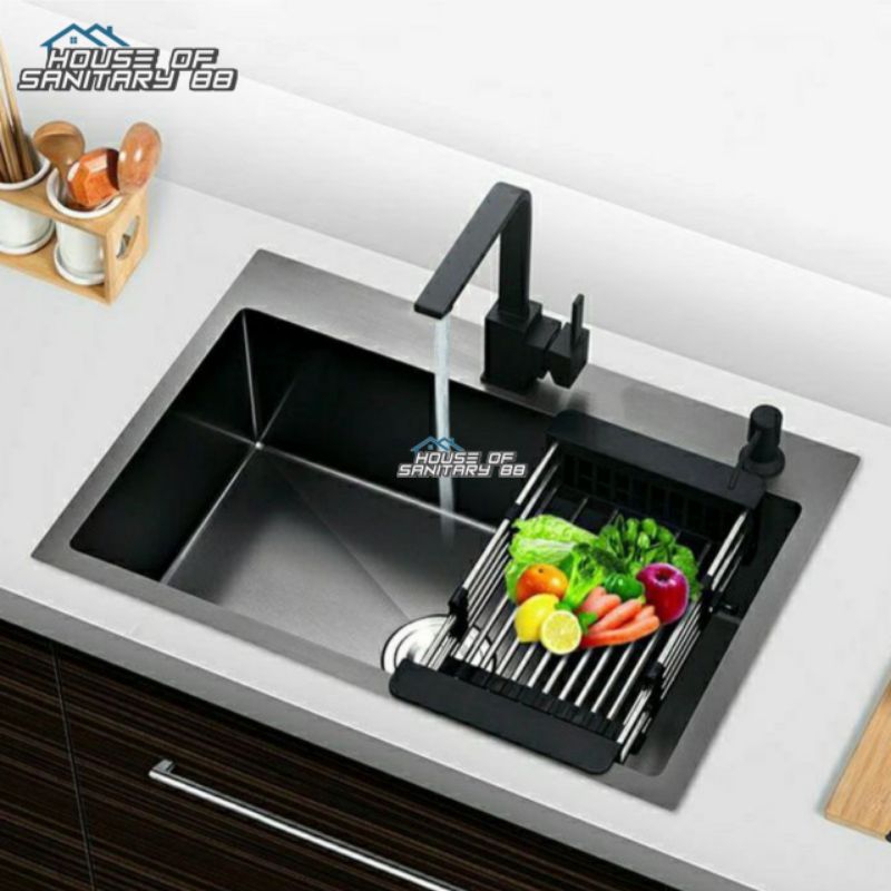 Jual Paket Kitchen Sink Stainless INOBE 5243 HITAM ORIGINAL Kitchen