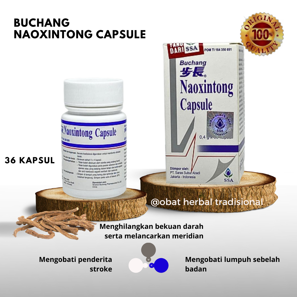 Jual BUCHANG NAOXINTONG CAPSULE Kemasan Botol Obat Pemulihan Stroke