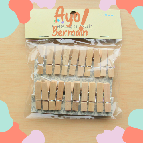 Jual Wooden Clip Isi Pcs Penjepit Kayu Cm Polos Shopee