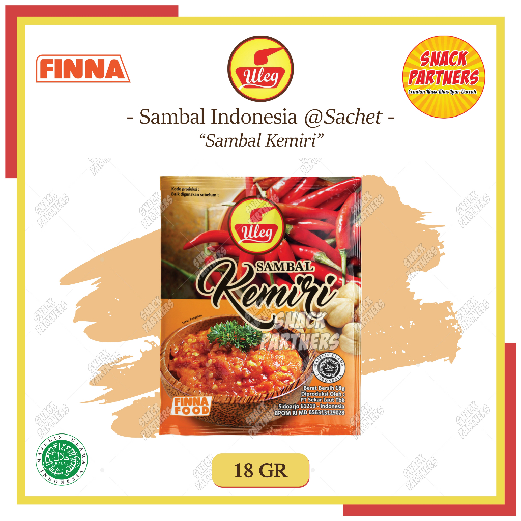 Jual FINNA ULEG Sambal 1 Sachet Sambel Nusantara Indonesia Terasi