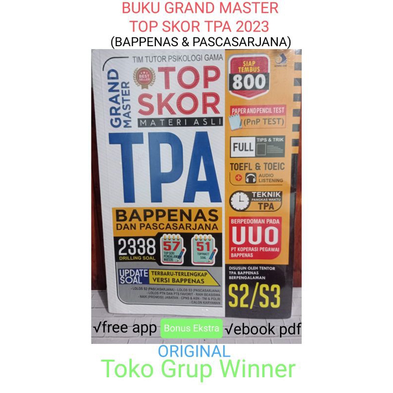 Jual Buku Grand Master Top Skor Tpa Bappenas Dan Pascasarjana