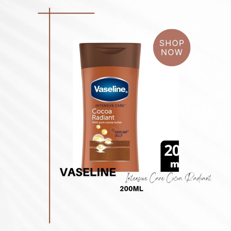 Jual Vaseline Lotion Intensive Care Cocoa Radiant 200ml Shopee Indonesia