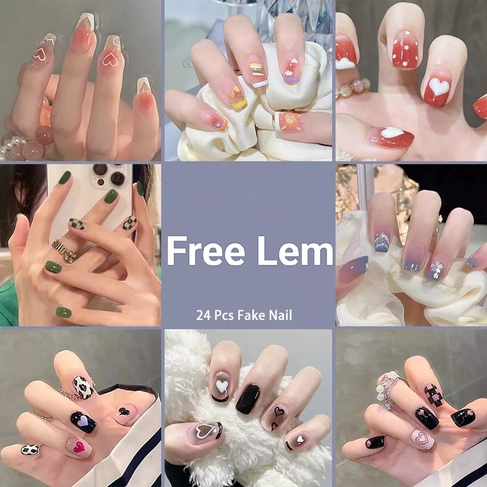 Jual Fake Nails Art Kuku Palsu Motif Pcs Super Best Seller Free