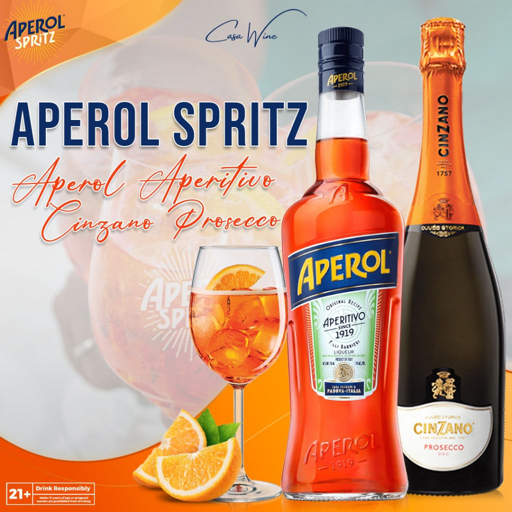 Jual Paket Cocktail Aperol Spritz Aperol Cinzano Prosecco Shopee