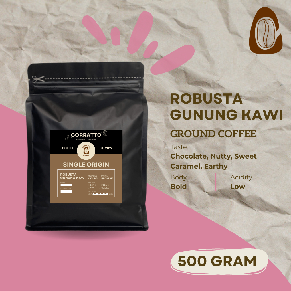 Jual Corratto Coffee Bubuk Kopi Robusta Gunung Kawi Gr Shopee