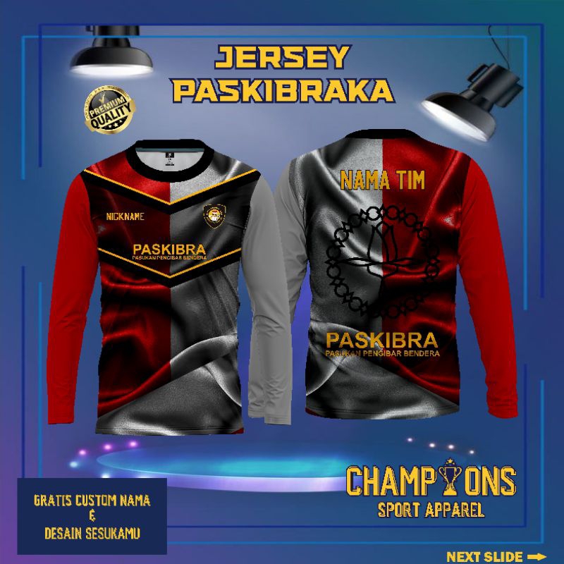 Jual Baju Jersey Paskibra Motif Merah Putih Lengan Pendek Dan Panjang