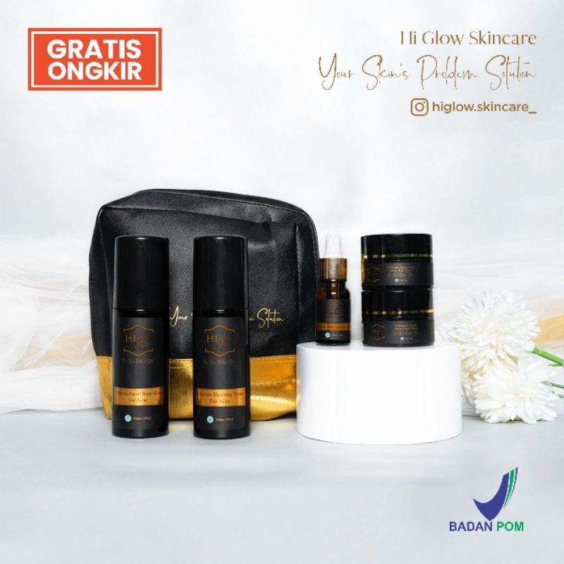 Jual Hi Glow Skincare Paket Ultimate Acne Dark Spot Original