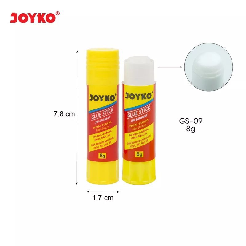 Jual Joyko Glue Stick Perekat Lem Batang Stik 8gr GS 09 Alat Tulis