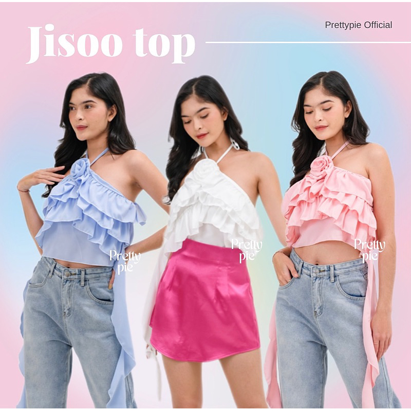 Jual Prettypie JISOO FLOWER TOP Halter Neck Tanktop Crop Comfy