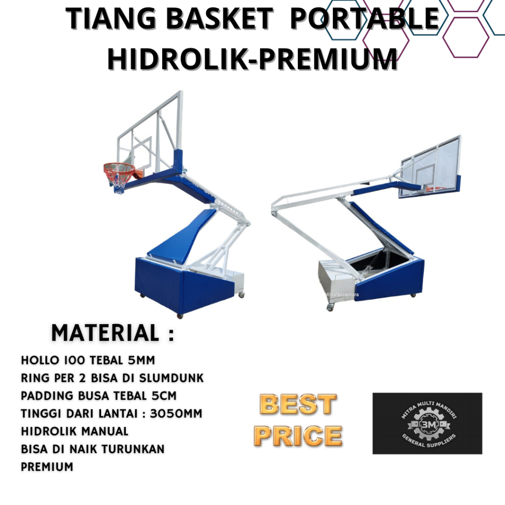 Jual Tiang Basket Profesional Hidrolik Manual Ring Per 2 Bisa Di Dunk