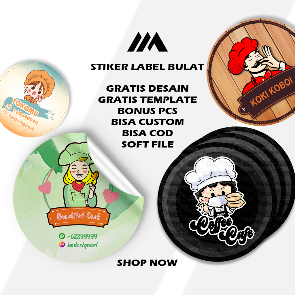 Jual Stiker Custom Lingkaran Bulat Label Untuk Makanan Stiker Cutting