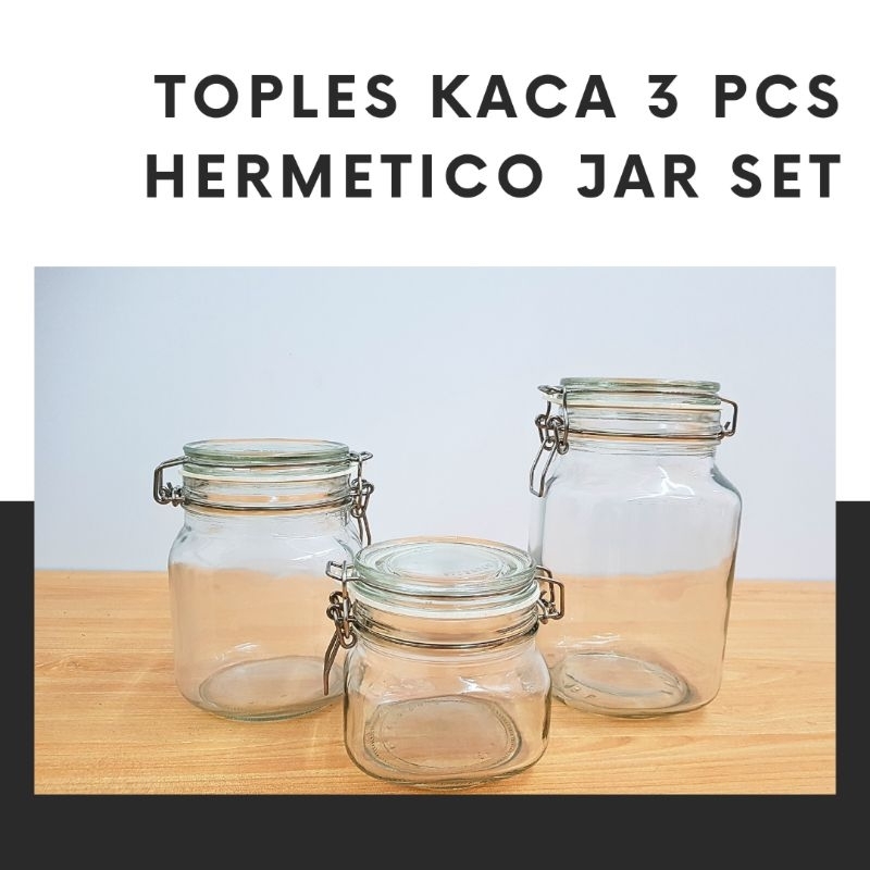 Jual Toples Kaca Jar Set Toples Kaca Bening Toples Hermetico