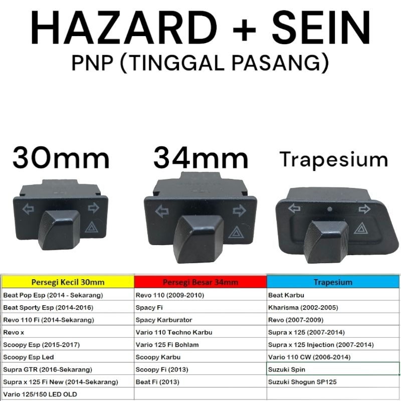 Jual Saklar Sein Plus Hazard Saklar Tombol Lampu Sein Tombol Hazard