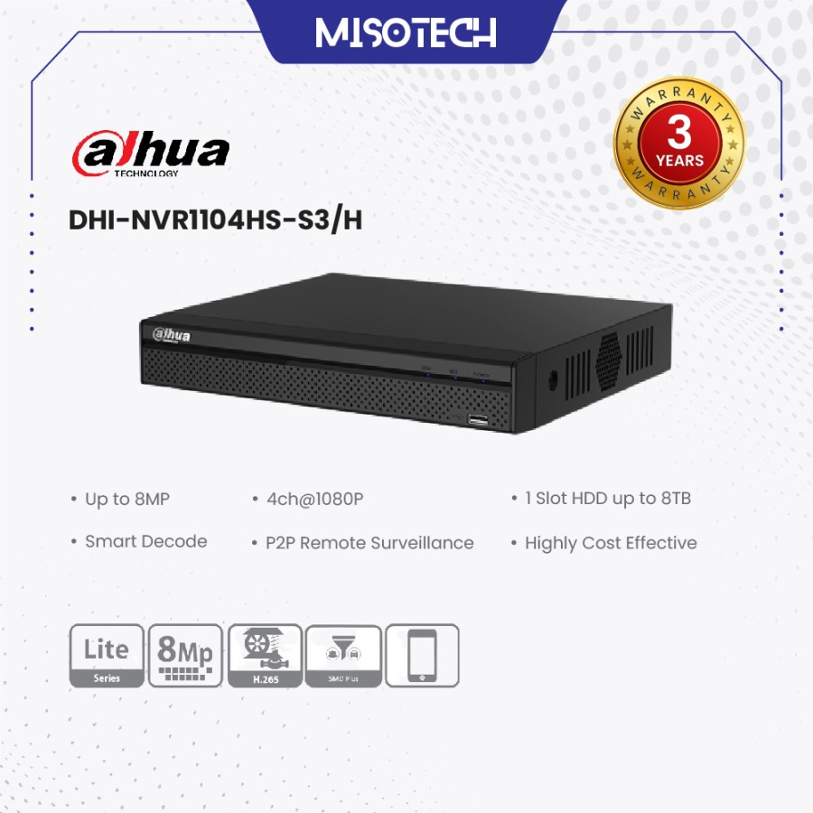 Jual Dahua Dhi Nvr Hs S H Nvr Channel P Non Poe Sata Ip