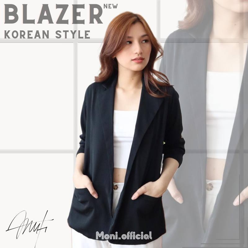 Jual Blazer Wanita Korea Tangan Panjang Blezer Longsleeve Premium