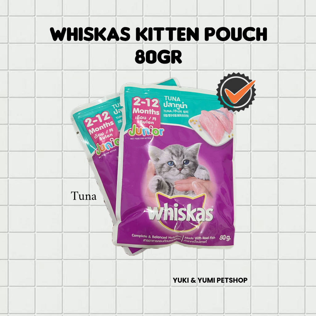 Jual Makanan Kucing Basah Whiskas Pouch Junior Tuna Wet Food Gr