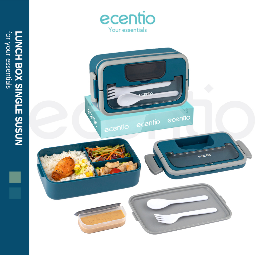 Jual Ecentio Ml Kotak Makan Ml Kotak Saus Anti Tumpah Lunch Box