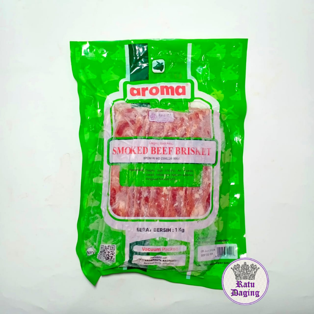 Jual Aroma Smoked Beef Brisket Beef Bacon Halal 1kg Shopee Indonesia